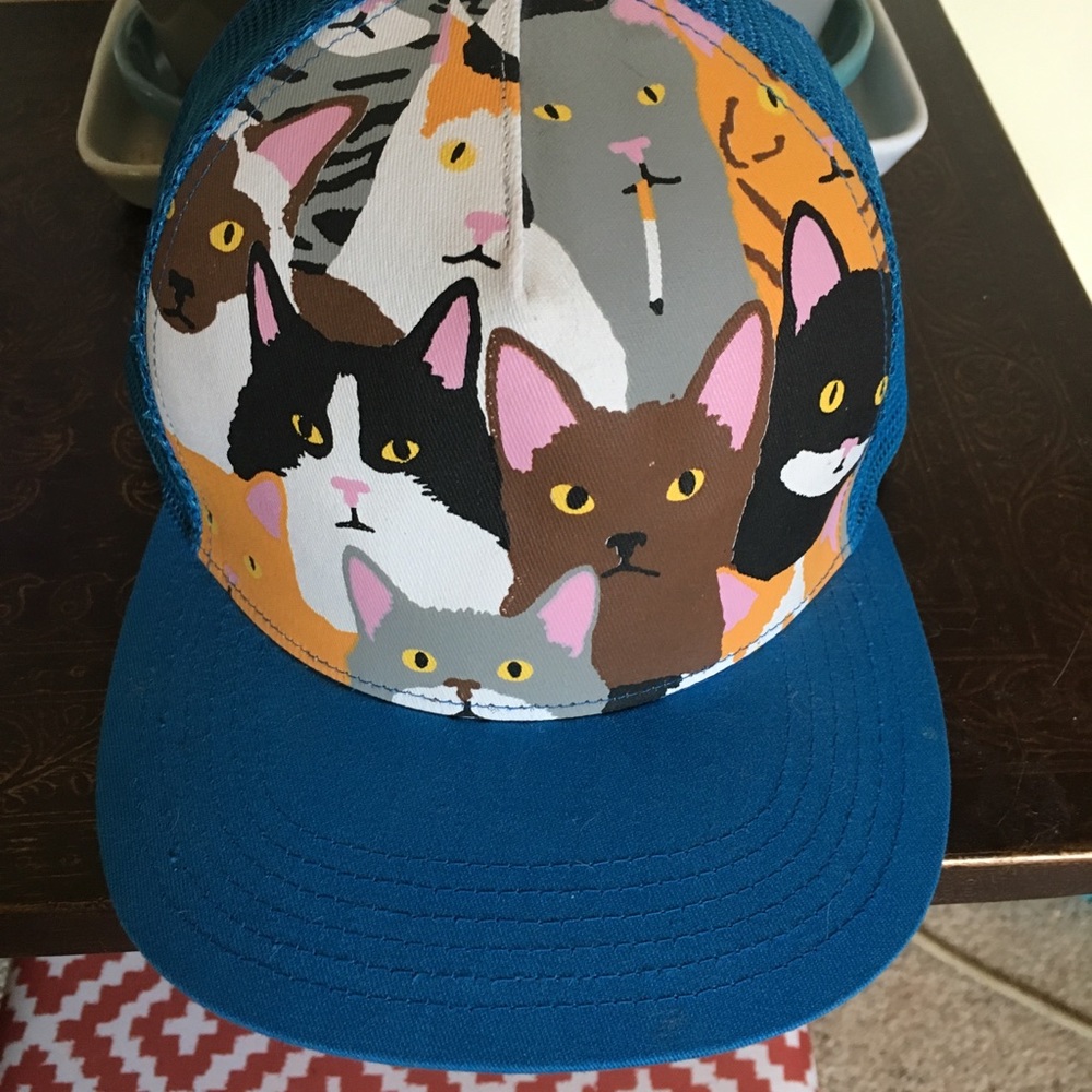 NWT Enjoi Cat Collage Trucker Hat
